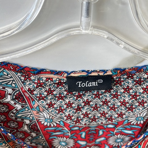 Worn once. Tolani silk print dress with rushed sleeves - Picture 7 of 8